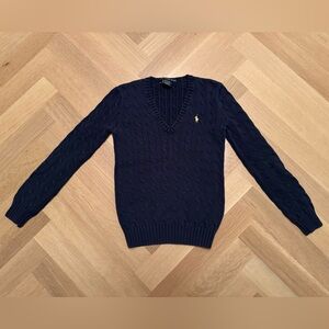 Ralph Lauren Sport Sun washed Navy V-Neck Sweater